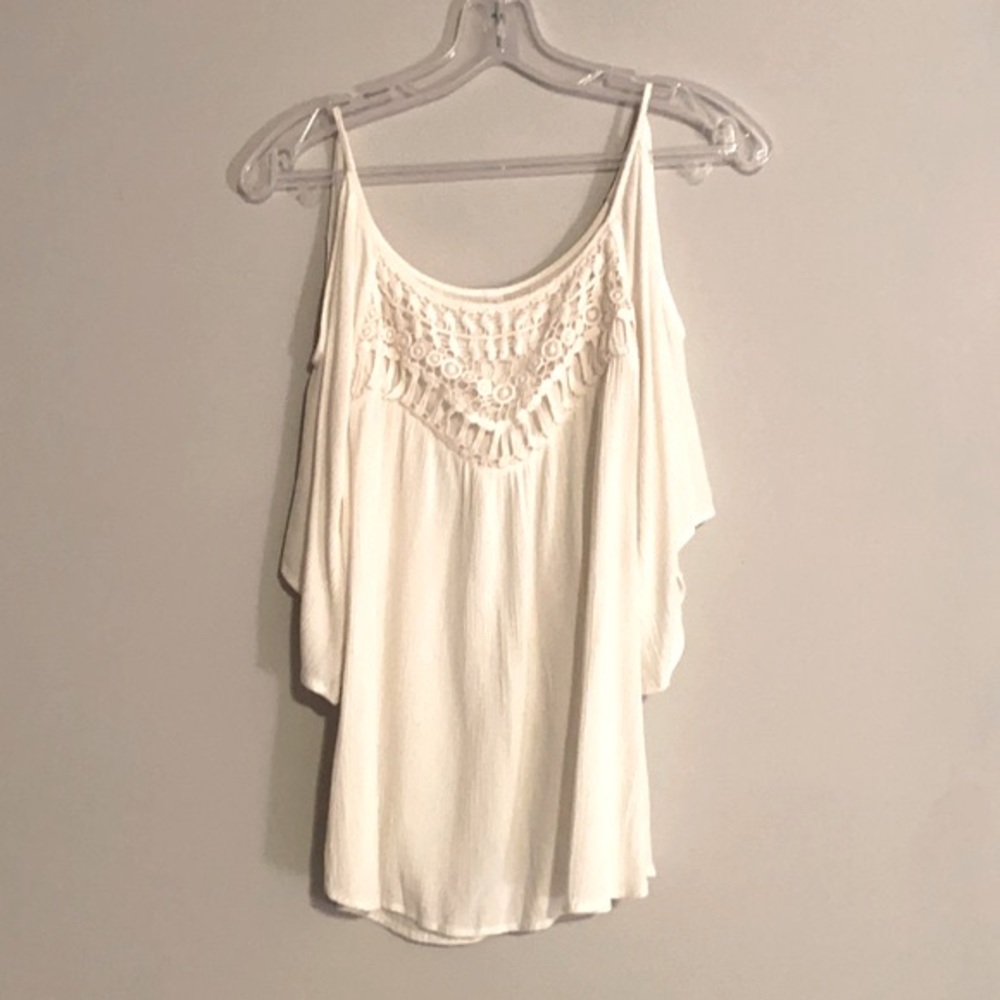 White Cold Shoulder Top